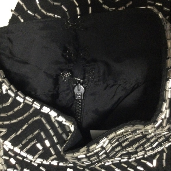 Vintage AJ Bari Black Sequin Sleeveless Dress Size 10 - Picture 7 of 8